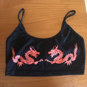 Super crop top dragon motif